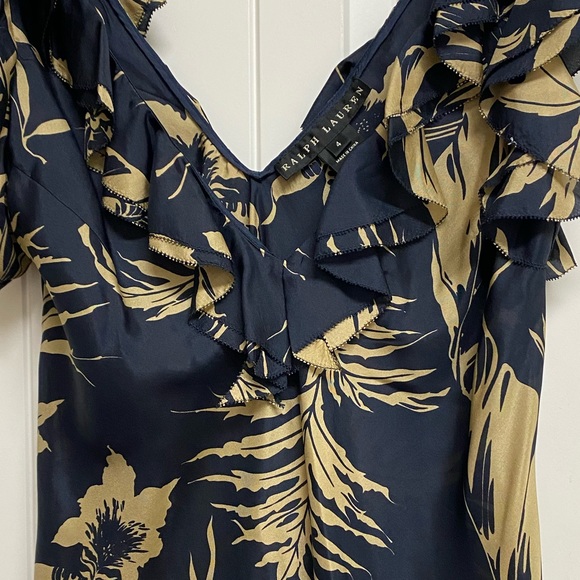 Ralph Lauren Black Label Silk Ruffle Top  Size 4 - Picture 6 of 10